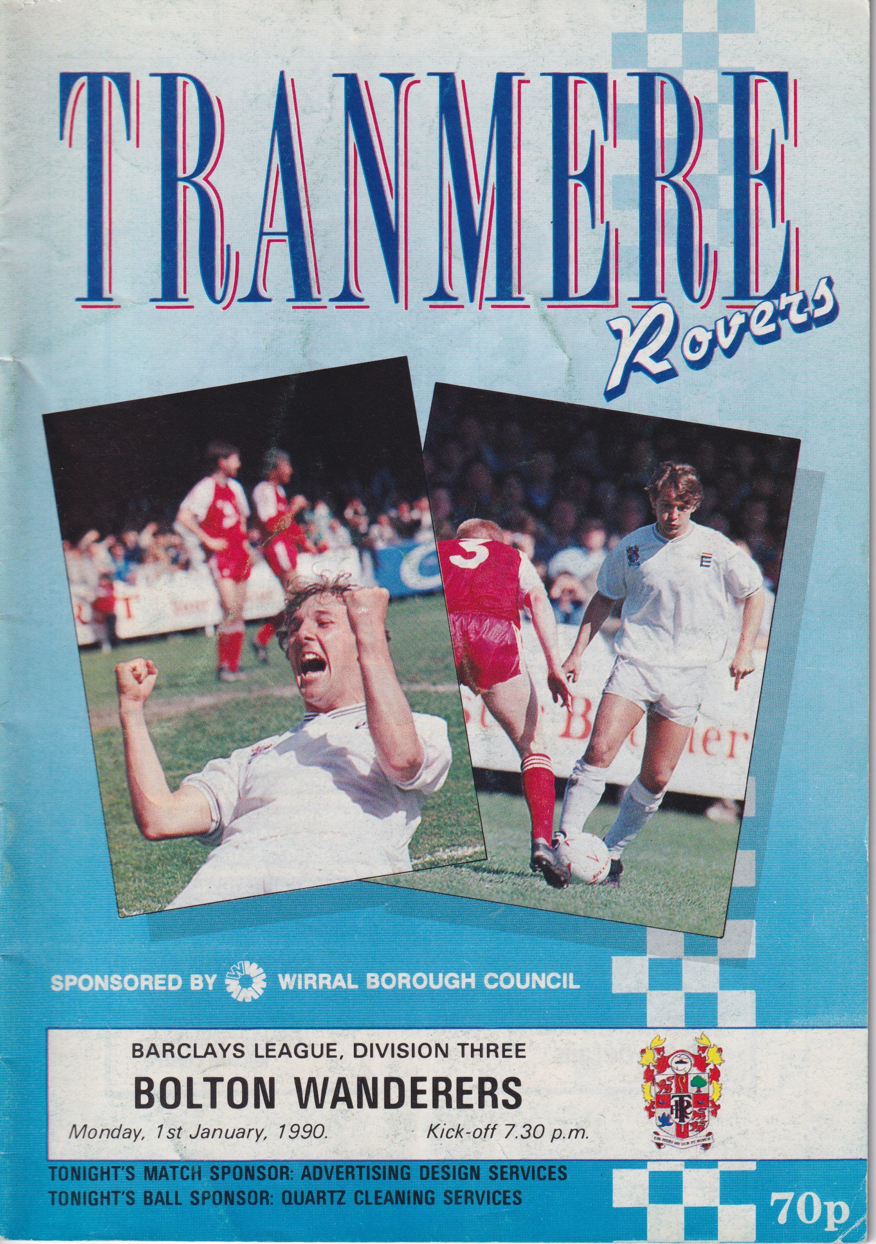 Tranmere Rovers v Bolton Wanderers match programme